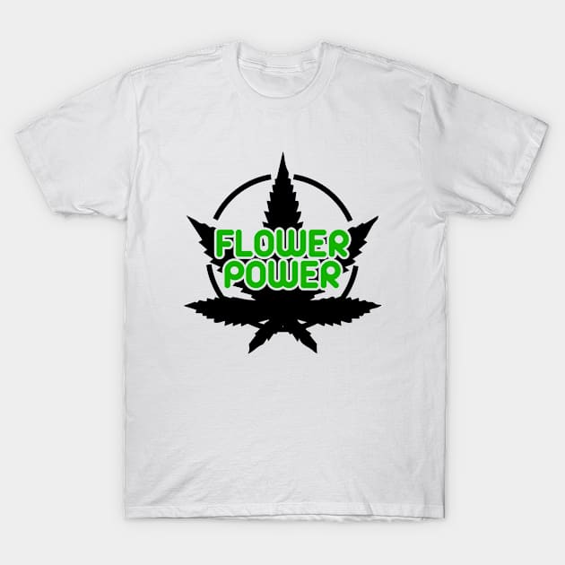 Flower Power Pot Leaf Logo T-Shirt by Illustrious Graphics 